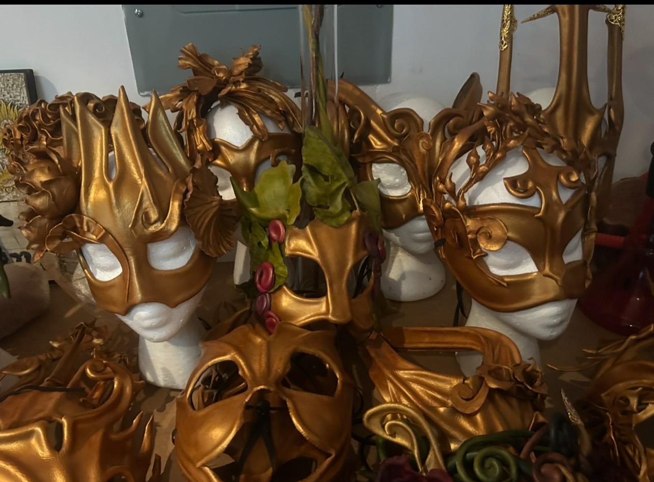 Collection of handcrafted MASKES theatre and sculptural masks